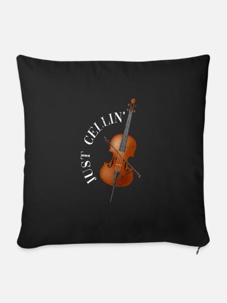 Cello Cellospieler - Sofakissenbezug 45 x 45 cm - Schwarz