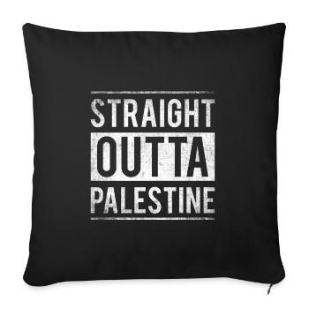 Politique palestinienne - Housse de coussin décorative 45 x 45 cm - noir - Devant