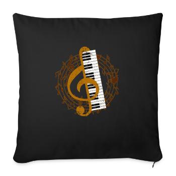 Piano Musik Klassische Musik - Sofakissenbezug 45 x 45 cm - Schwarz - Vorne