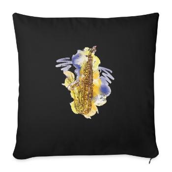 Musique de saxophone - Housse de coussin décorative 45 x 45 cm - noir - Devant