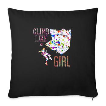 Climbing girl gift - Sofa pillowcase 17,3'' x 17,3'' (45 x 45 cm) - black - Front