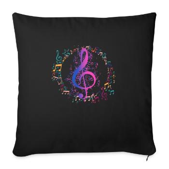 Clef music bass clef - Sofa pillowcase 17,3'' x 17,3'' (45 x 45 cm) - black - Front