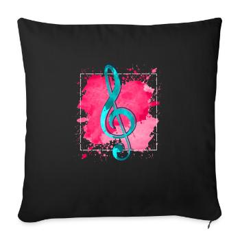 clef - Sofa pillowcase 17,3'' x 17,3'' (45 x 45 cm) - black - Front