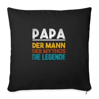 Paps Vater Sohn Papa Tochter Geschenk Mann 2020 - Sofakissenbezug 45 x 45 cm - Schwarz - Vorne