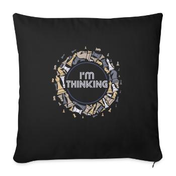Jeu d'échecs sport d'échecs - Housse de coussin décorative 45 x 45 cm - noir - Devant