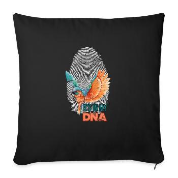 Bird DNA - Sofa pillowcase 17,3'' x 17,3'' (45 x 45 cm) - black - Front