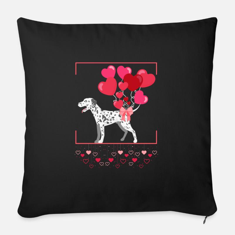 Dalmatian - Sofa pillowcase 17,3'' x 17,3'' (45 x 45 cm) - black
