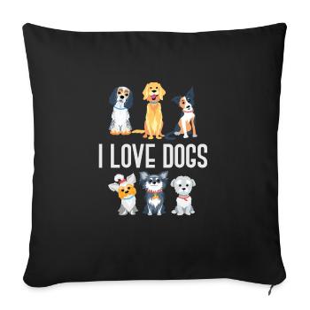 Dog gift idea dog lover - Sofa pillowcase 17,3'' x 17,3'' (45 x 45 cm) - black - Front