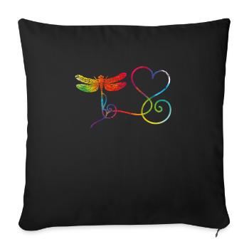 Animal de la libellule - Housse de coussin décorative 45 x 45 cm - noir - Devant