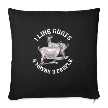 Chèvre berziege - Housse de coussin décorative 45 x 45 cm - noir - Devant