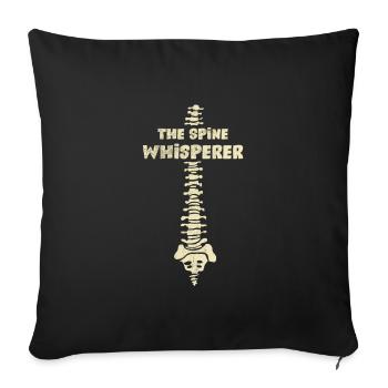 The Spine Whisperer Chiropractic Osteopathic Gift - Sofa pillowcase 17,3'' x 17,3'' (45 x 45 cm) - black - Front