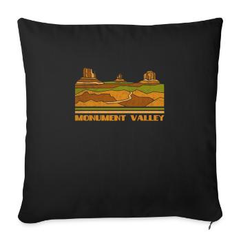 Monument Valley City Skyline Retro Stadtbild 70er Jahre 8 - Sofakissenbezug 45 x 45 cm - Schwarz - Vorne