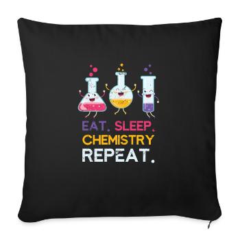 Chemistry children - Sofa pillowcase 17,3'' x 17,3'' (45 x 45 cm) - black - Front