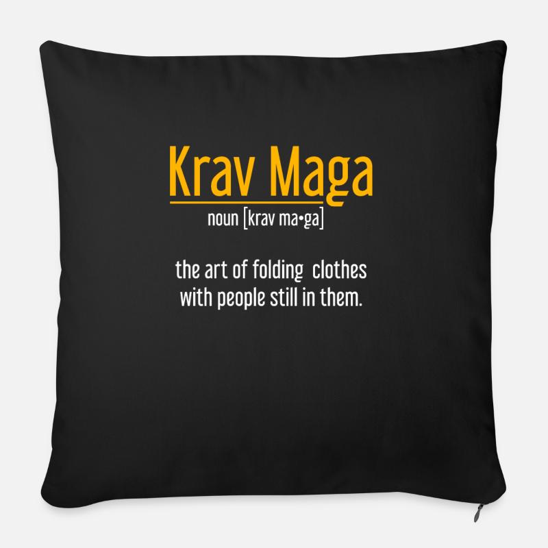 Athlète du Krav Maga Mossad - Housse de coussin décorative 45 x 45 cm - noir