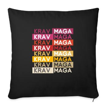 Idée cadeau Krav Maga - Housse de coussin décorative 45 x 45 cm - noir - Devant