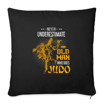 Retraités de judo - Housse de coussin décorative 45 x 45 cm - noir - Devant