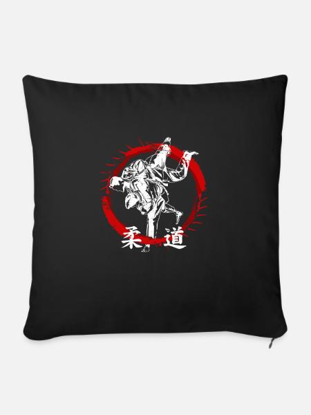 Judo Sportler - Sofakissenbezug 45 x 45 cm - Schwarz