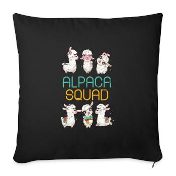 Llama alpaca - Sofa pillowcase 17,3'' x 17,3'' (45 x 45 cm) - black - Front