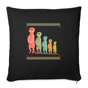 meerkat - Sofa pillowcase 17,3'' x 17,3'' (45 x 45 cm) - black - Front