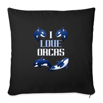 Orca - Sofa pillowcase 17,3'' x 17,3'' (45 x 45 cm) - black - Front