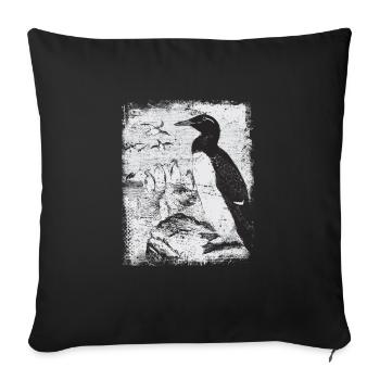 Pinguin Antarktis - Sofakissenbezug 45 x 45 cm - Schwarz - Vorne