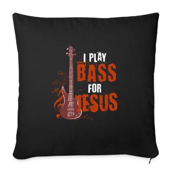 Bass guitar Jesus - Sofa pillowcase 17,3'' x 17,3'' (45 x 45 cm) - black - Front