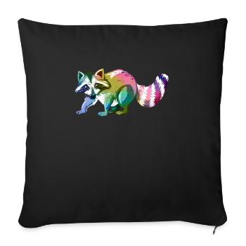 Raccoon cute animal - Sofa pillowcase 17,3'' x 17,3'' (45 x 45 cm) - black - Front