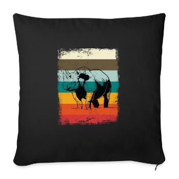 Retro rhino rhino - Sofa pillowcase 17,3'' x 17,3'' (45 x 45 cm) - black - Front