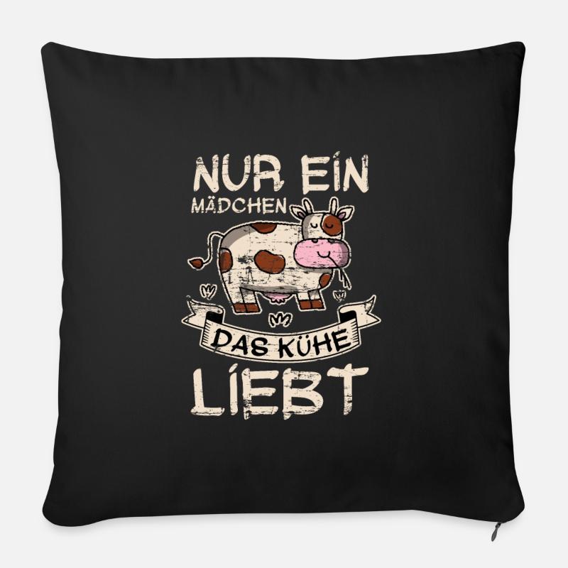 Kuh - Sofakissenbezug 45 x 45 cm - Schwarz