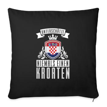 Kroatien Patriot Europa - Sofakissenbezug 45 x 45 cm - Schwarz - Vorne
