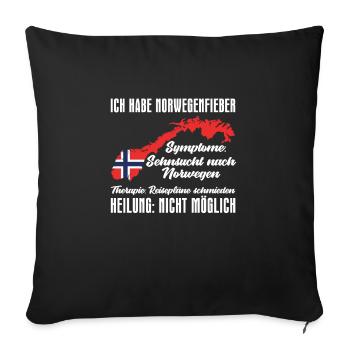 Norwegen Skandinavien Norweger - Sofakissenbezug 45 x 45 cm - Schwarz - Vorne