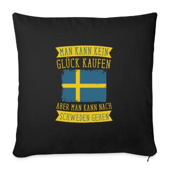 Schweden Skandinavien Schwede - Sofakissenbezug 45 x 45 cm - Schwarz - Vorne