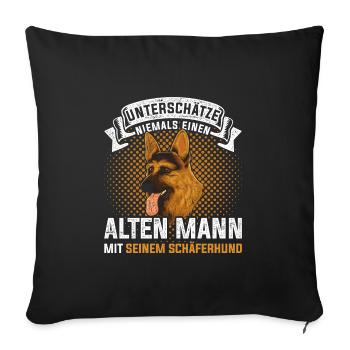 Deutscher Schäferhund Tierliebhaber - Sofakissenbezug 45 x 45 cm - Schwarz - Vorne
