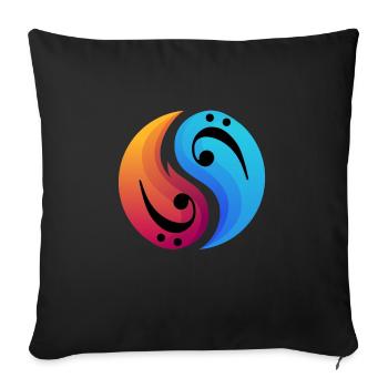 Bassiste basse - Housse de coussin décorative 45 x 45 cm - noir - Devant