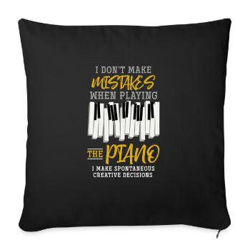 Piano Musique - Housse de coussin décorative 45 x 45 cm - noir - Devant