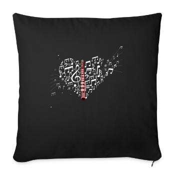 flute - Sofa pillowcase 17,3'' x 17,3'' (45 x 45 cm) - black - Front