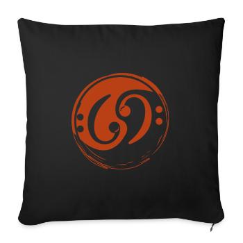 Guitare basse - Housse de coussin décorative 45 x 45 cm - noir - Devant
