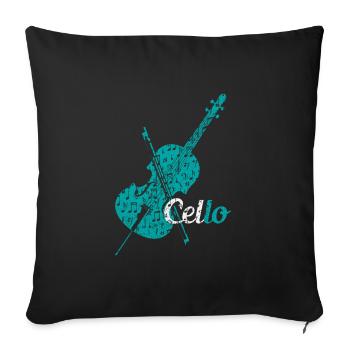 Cello orchestra cellist - Sofa pillowcase 17,3'' x 17,3'' (45 x 45 cm) - black - Front