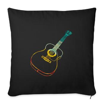 Gitarre Geschenk - Sofakissenbezug 45 x 45 cm - Schwarz - Vorne