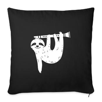 Idée cadeau paresseux de clarinette - Housse de coussin décorative 45 x 45 cm - noir - Devant