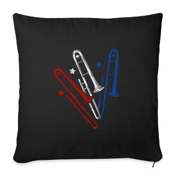 Trombone - Housse de coussin décorative 45 x 45 cm - noir - Devant