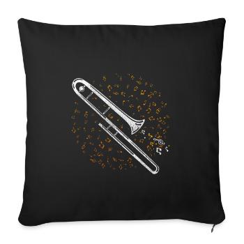 Trombone trombone player - Sofa pillowcase 17,3'' x 17,3'' (45 x 45 cm) - black - Front
