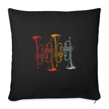 Musique de musique de musique - Housse de coussin décorative 45 x 45 cm - noir - Devant