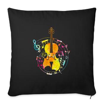 Violine - Sofakissenbezug 45 x 45 cm - Schwarz - Vorne