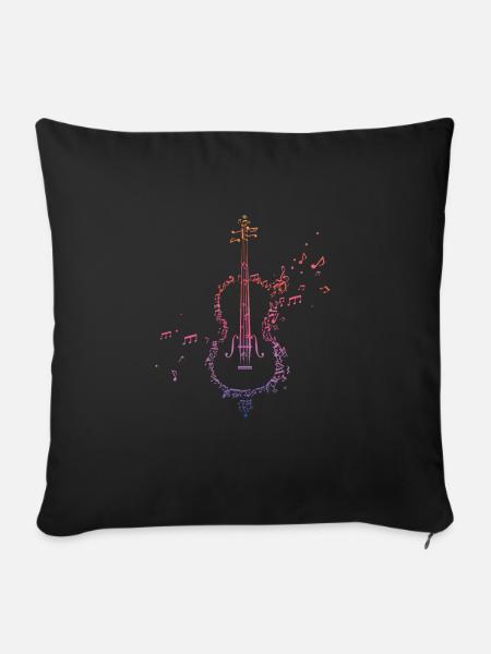 Cello Cellospieler Orchester - Sofakissenbezug 45 x 45 cm - Schwarz