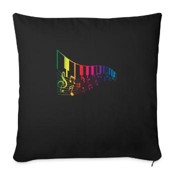 Piano melody - Sofa pillowcase 17,3'' x 17,3'' (45 x 45 cm) - black - Front