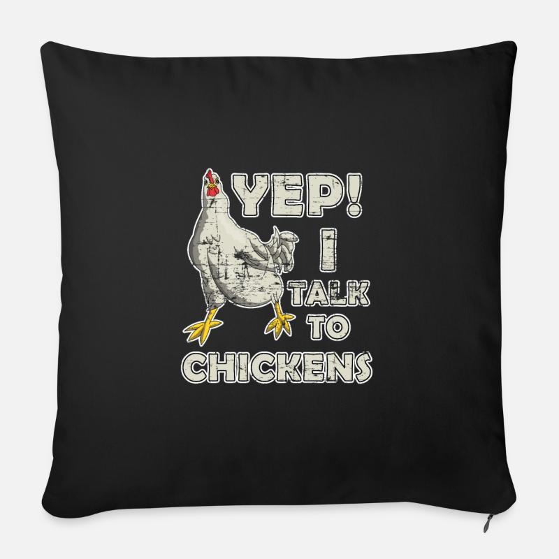 Ferme d'éleveur de poulet - Housse de coussin décorative 45 x 45 cm - noir
