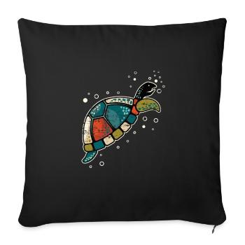 turtle - Sofa pillowcase 17,3'' x 17,3'' (45 x 45 cm) - black - Front