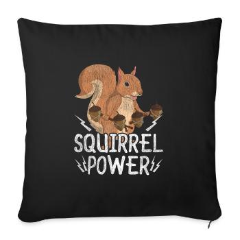 Squirrel cute animal - Sofa pillowcase 17,3'' x 17,3'' (45 x 45 cm) - black - Front