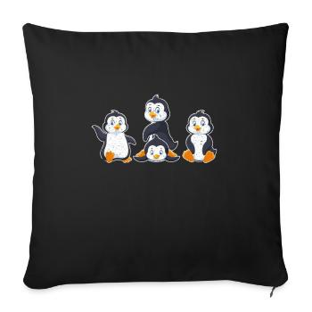 Pingouin Antarctique - Housse de coussin décorative 45 x 45 cm - noir - Devant